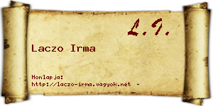 Laczo Irma névjegykártya